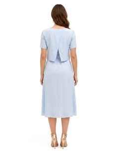 Midi-jurk met 2-delige look van licht gekreukelde viscosemix Rinascimento 2