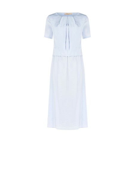 Robe midi effet deux pièces en mélange de viscose légèrement froissée Rinascimento