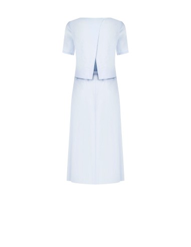 Robe midi effet deux pièces en mélange de viscose légèrement froissée Rinascimento