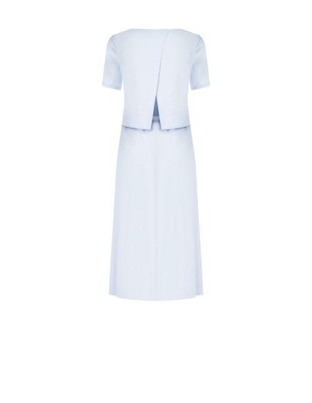 Robe midi effet deux pièces en mélange de viscose légèrement froissée Rinascimento
