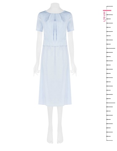 Robe midi effet deux pièces en mélange de viscose légèrement froissée Rinascimento