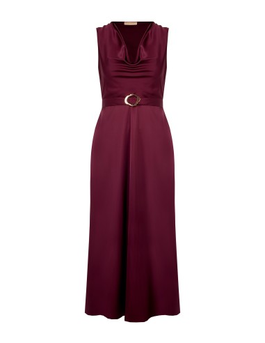 Robe longue grande taille en satin avec ceinture et boucle intégrées Rinascimento Curvy