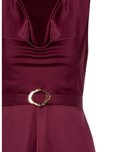 Robe longue grande taille en satin avec ceinture et boucle intégrées Rinascimento Curvy