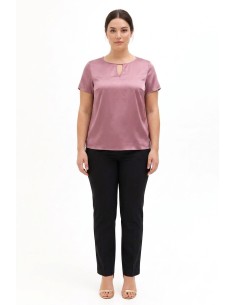 Blouse fluide curvy en satin avec double découpe en forme de goutte Rinascimento Curvy