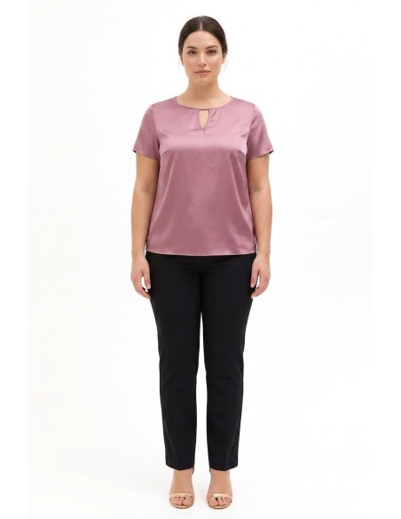 Blouse fluide curvy en satin avec double découpe en forme de goutte Rinascimento Curvy