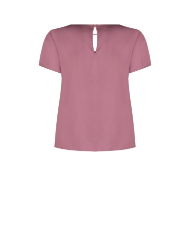 Curvy-blouse van soepel satijn met dubbele druppelvormige uitsparing – Rinascimento Curvy