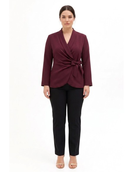 Veste blazer cache-cœur grande taille en tissu cady Rinascimento Curvy