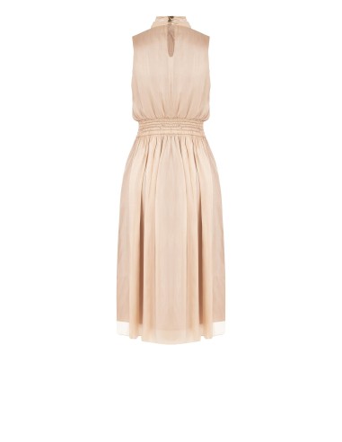 Robe midi en satin lamé avec nœud et taille élastique Rinascimento