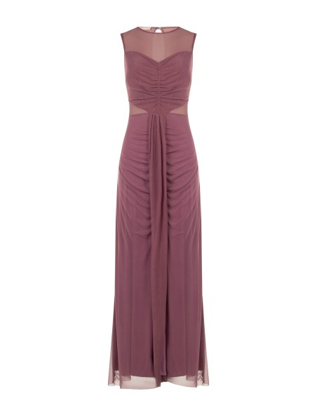 Robe longue en résille extensible avec détails semi-transparents Rinascimento