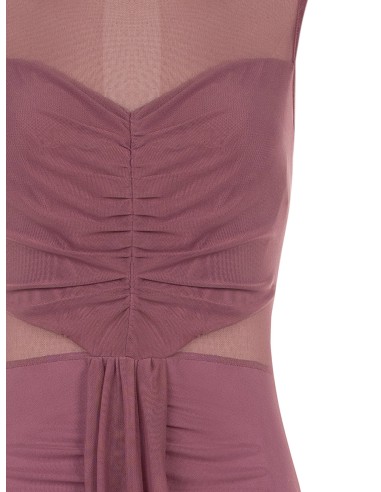 Robe longue en résille extensible avec détails semi-transparents Rinascimento