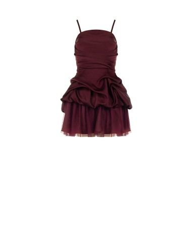 Robe courte bouffante à volants en satin avec bas en tulle Rinascimento