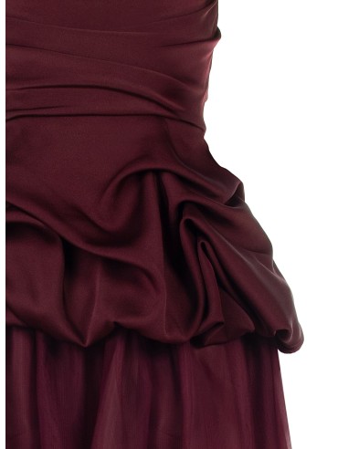 Robe courte bouffante à volants en satin avec bas en tulle Rinascimento