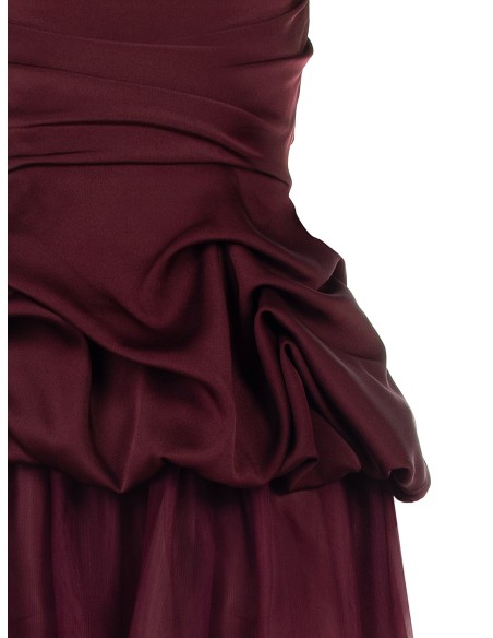Robe courte bouffante à volants en satin avec bas en tulle Rinascimento