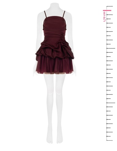 Robe courte bouffante à volants en satin avec bas en tulle Rinascimento