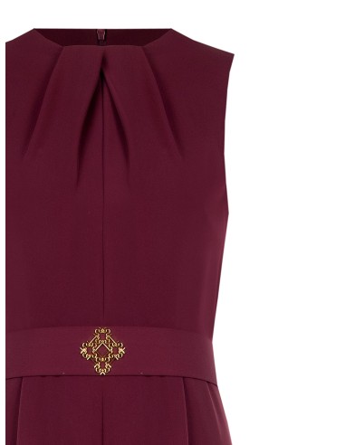 Combinaison intégrale en tissu cadi avec encolure plissée, ceinture rigide assortie et boucle ornée du logo Rinascimento