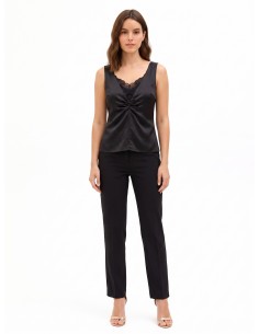 Top cintré en satin effet 2 pièces avec détail en dentelle Rinascimento