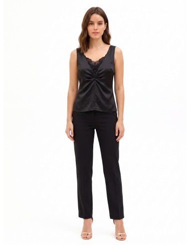 Top cintré en satin effet 2 pièces avec détail en dentelle Rinascimento