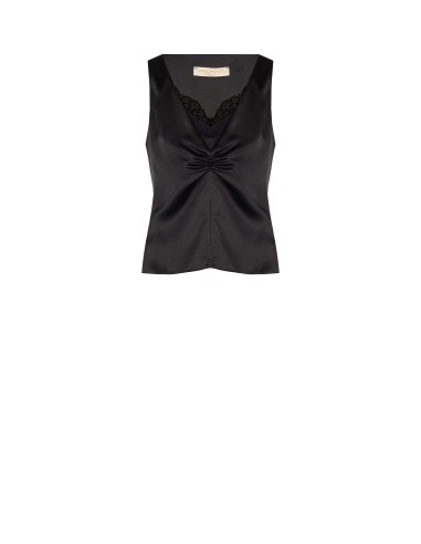 Top cintré en satin effet 2 pièces avec détail en dentelle Rinascimento