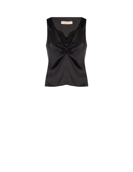 Top cintré en satin effet 2 pièces avec détail en dentelle Rinascimento