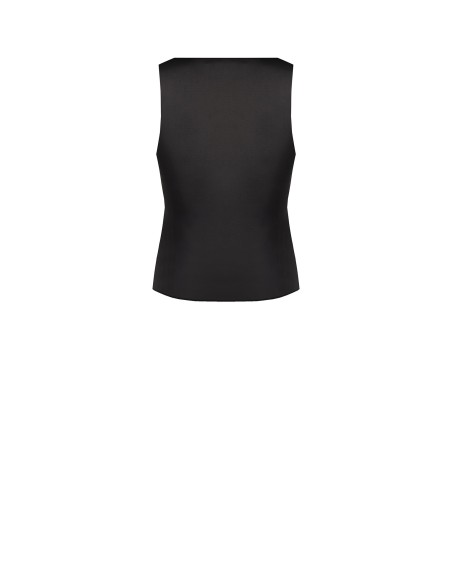 Getailleerde top van satijnlook, 2-delig, met kanten detail Rinascimento