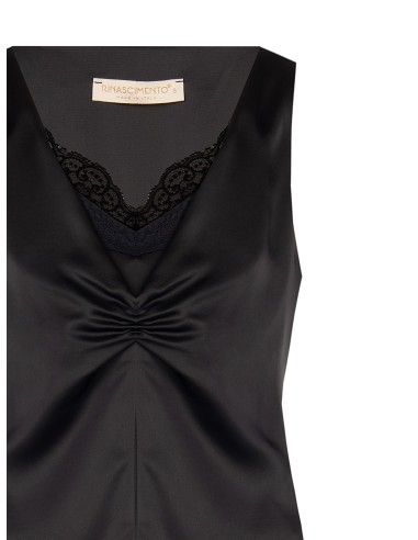Top cintré en satin effet 2 pièces avec détail en dentelle Rinascimento