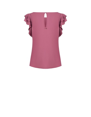 Blouse fluide en satin mat à manches volantées Rinascimento