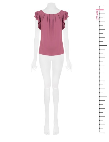Vloeiende blouse van mat satijn met volantmouwen Rinascimento