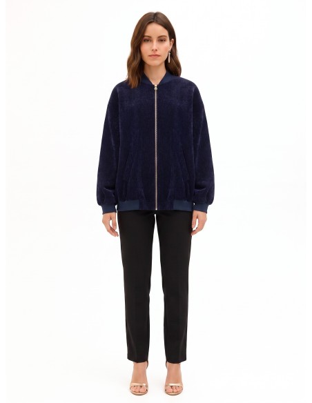 Oversized bomberjack van fluweel Rinascimento