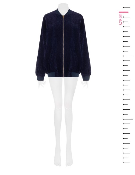 Bomber oversize en velours Rinascimento