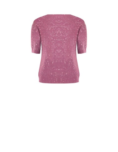 Pull à manches courtes recouvert de sequins Rinascimento