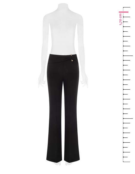 Pantalon évasé en scuba crêpe avec détail métallique et fronces à la taille Rinascimento