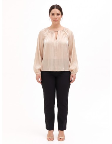 Blouse fluide grande taille en satin lamé avec découpes et détail bijou Rinascimento Curvy