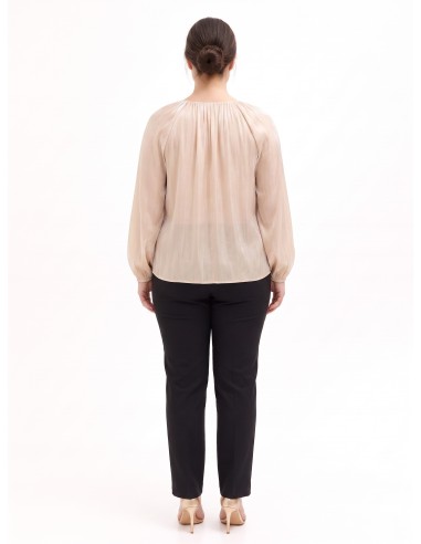 Blouse fluide grande taille en satin lamé avec découpes et détail bijou Rinascimento Curvy