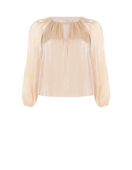 Blouse fluide grande taille en satin lamé avec découpes et détail bijou Rinascimento Curvy