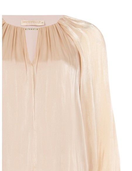 Blouse fluide grande taille en satin lamé avec découpes et détail bijou Rinascimento Curvy