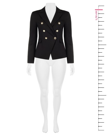 Getailleerde curvy blazerjas met dubbele rij knopen van Rinascimento Curvy