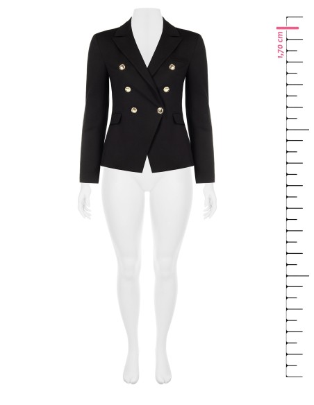 Getailleerde curvy blazerjas met dubbele rij knopen van Rinascimento Curvy
