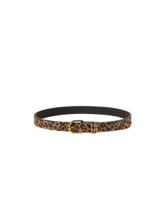 Ceinture fine en véritable cuir à motif léopard Rinascimento