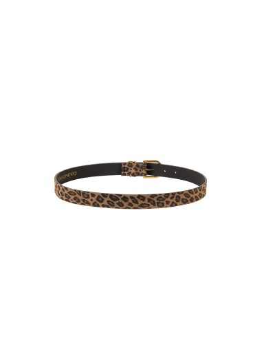 Ceinture fine en véritable cuir à motif léopard Rinascimento
