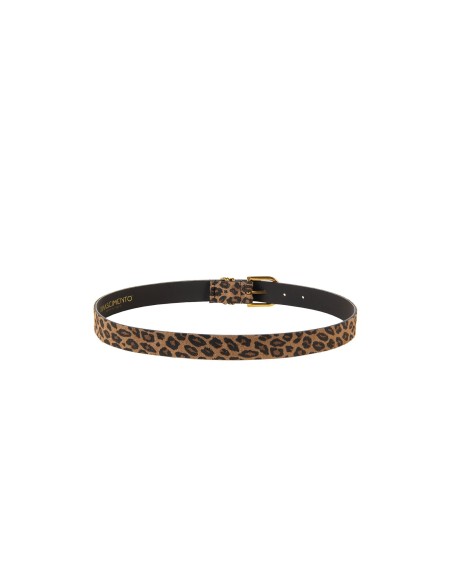 Ceinture fine en véritable cuir à motif léopard Rinascimento