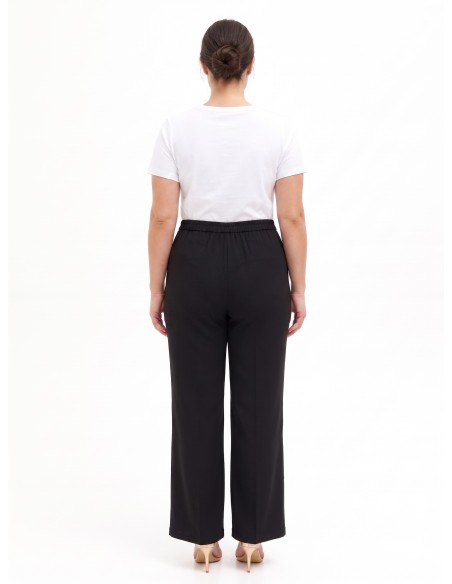 Pantalon palazzo grande taille en tissu cady avec élastique au dos Rinascimento Curvy