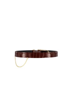Riem van echt leer met krokodillenprint en ketting Rinascimento 2
