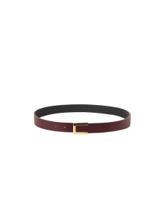 Ceinture fine en véritable cuir lisse avec boucle siglée Rinascimento