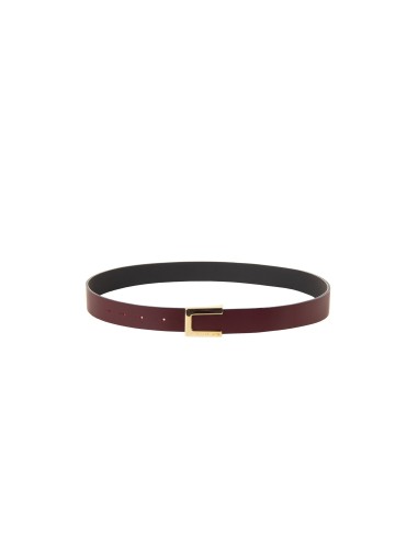 Ceinture fine en véritable cuir lisse avec boucle siglée Rinascimento