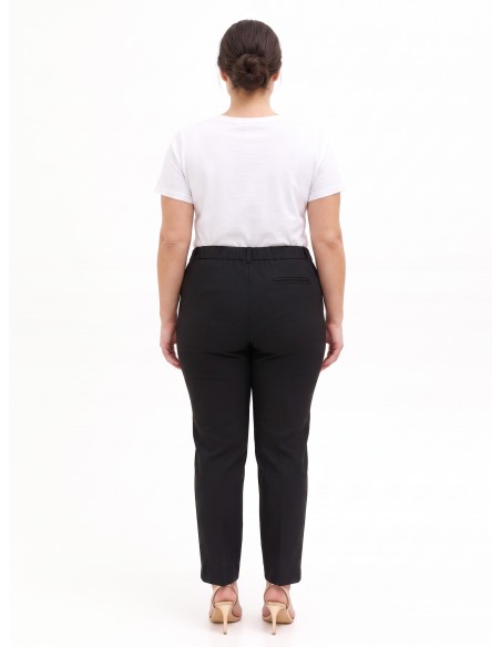Pantalon curvy coupe cigarette en tissu cady avec élastique à l’arrière Rinascimento Curvy