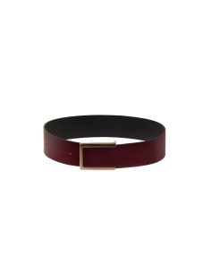 Ceinture taille haute en véritable cuir lisse avec boucle logotée Rinascimento