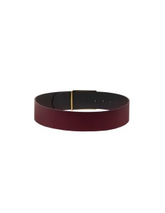 Ceinture taille haute en véritable cuir lisse avec boucle logotée Rinascimento 2