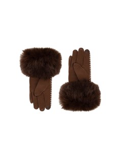 Gants en tissu chaud à rayures transversales avec poignets en fausse fourrure Rinascimento 2