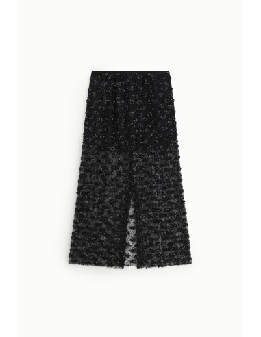 Jupe midi brodée avec transparences et taille haute Dixie