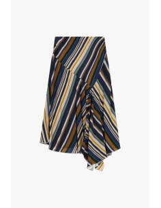 Dixie gestreepte rok met asymmetrische zoom 2
